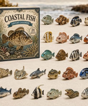 Coastal Fish Species Countdown Calendar 2026 - 24-Day Acrylic Charms Set For Ocean Lovers & Holiday Gifting