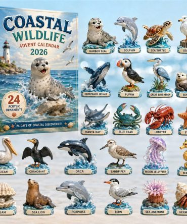 Coastal Wildlife 2026 Advent Calendar – 24-Day Acrylic Charm Countdown With Beach Animal Keepsakes, Giftable