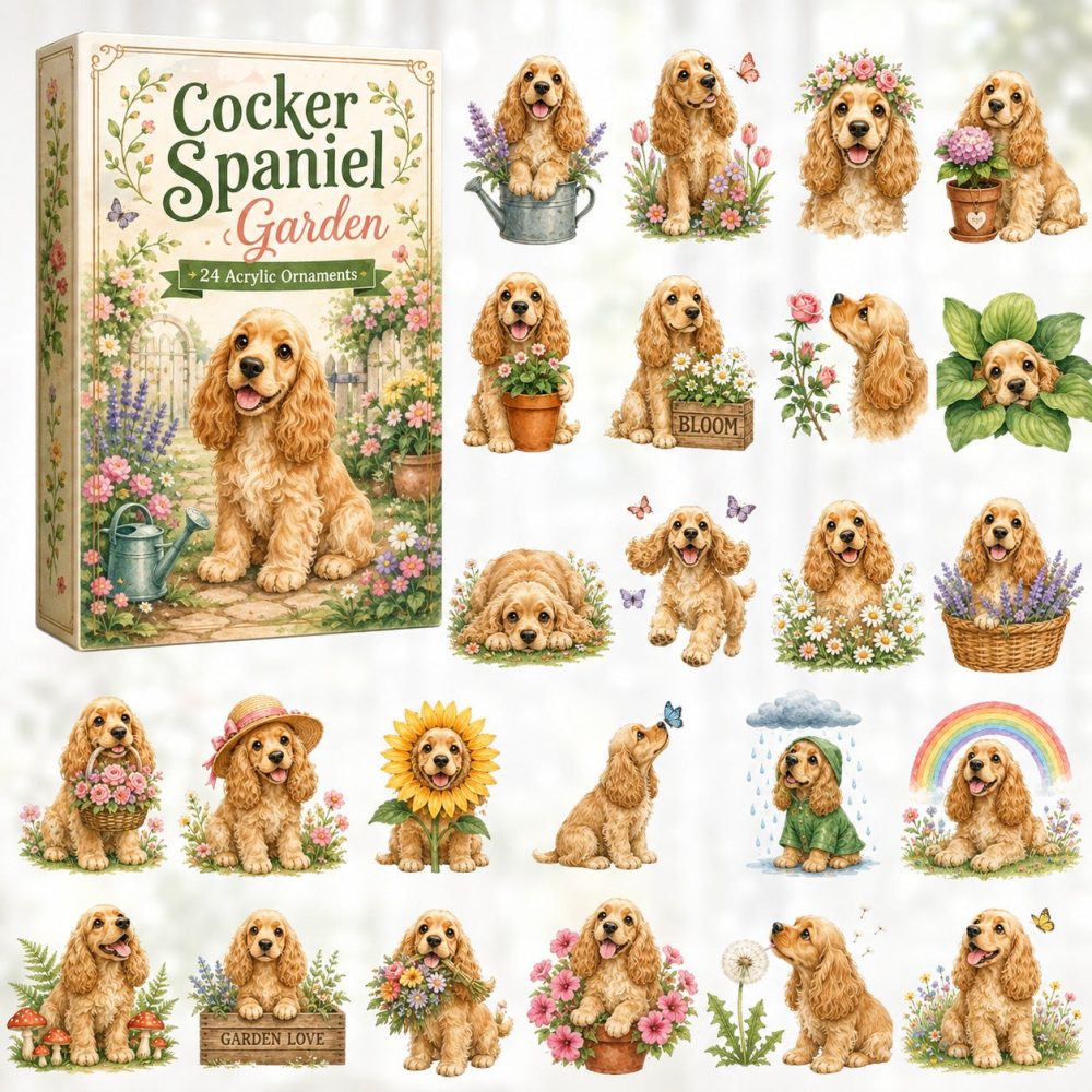 2026 Cocker Spaniel Holiday Advent Calendar – 24-Day Acrylic Charm Countdown For Dog Lovers, Gift-Ready