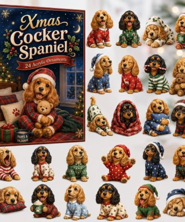 Cocker Spaniel Pajama 2026 Advent Calendar — 24-Day Cozy Pjs Acrylic Charms, Dog Sleepwear Theme Countdown Gift For Spaniel Fans