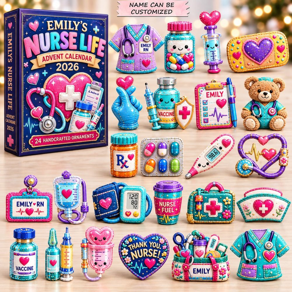 Colorful Nurse Life Advent Countdown 2026 — 24-Day Appreciation Calendar With Acrylic Charms, Gifts For Healthcare Heroes