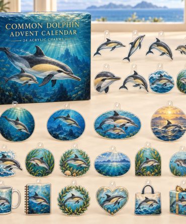 24-Day Common Dolphin Acrylic Charm Advent Countdown — Premium Ocean-Themed Holiday Calendar Gift Set For Dolphin Collectors