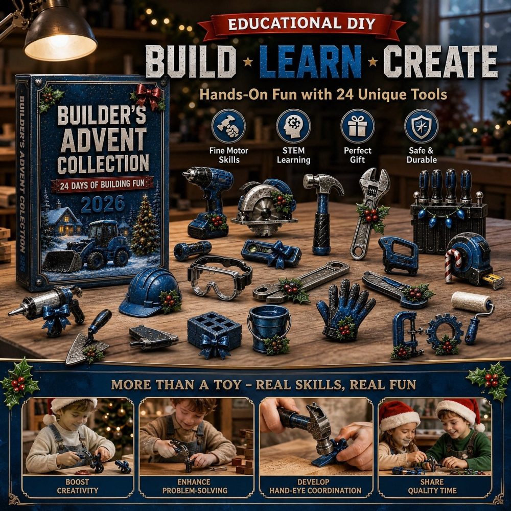 Builders Stem Advent Calendar 2026 — 24 Hands-On Mini Stem Kits With Acrylic Charms, Educational Build & Play Countdown For Kids