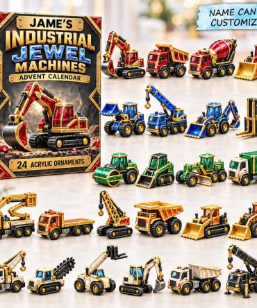 Construction Vehicles Advent Calendar 2026 — 24 Build-Themed Acrylic Charms, Educational Toy Countdown & Holiday Gift For Kids