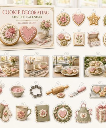 Cookie Decorating Holiday Countdown — 24 Acrylic Baking Charms, Fun Diy Decorating Gift Box For Kids & Bakers