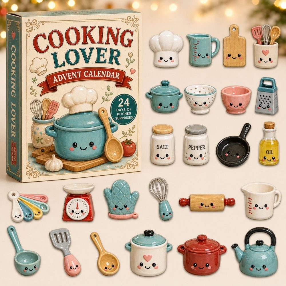 Gourmet Cooking Lovers 2026 Advent Calendar — 24-Day Chef-Themed Acrylic Charms, Kitchen Gift & Recipe Countdown Keepsake
