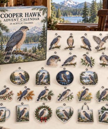 Cooper'S Hawk 24-Day Charm Countdown — Vibrant Acrylic Cooper Hawk Charms For Advent, Ornaments & Gifts , Collector-Ready Holiday Set