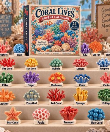 Living Coral Conservation Advent Calendar 2026 — 24-Day Acrylic Coral Charm Collection, Ocean Preservation Gift & Educational Kit