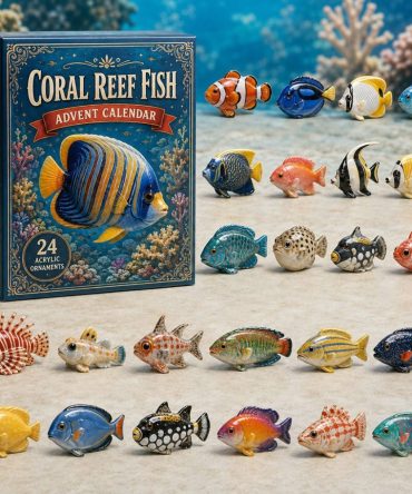 2026 Coral Reef Ocean Countdown Calendar - 24-Day Acrylic Fish Charms Collection, Holiday Gift Set