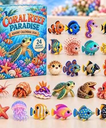 2026 Coral Reef Paradise Countdown — 24-Day Ocean-Themed Advent With Colorful Acrylic Sea Creature Charms, Nautical Holiday Gift