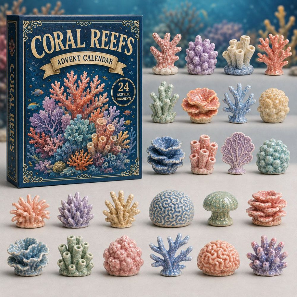 Coral Reefs 2026 Acrylic Advent Calendar — 24-Day Ocean Countdown With Vibrant Reef Creatures & Underwater Charm Collectibles