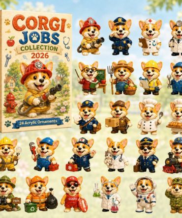 Corgi Careers 2026 Advent Calendar — 24-Day Jobs-Themed Acrylic Charms, Cute Occupation Corgi Countdown Gift For Dog Fans