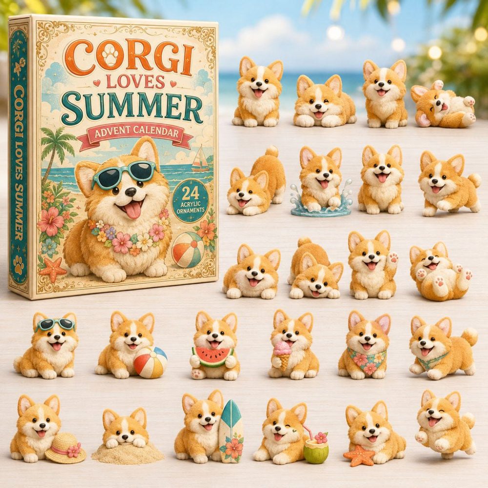 Corgi Loves Summer Advent Calendar 2026 — 24 Bright Days With Sunny Corgi Acrylic Charms & Seasonal Beachy Surprises