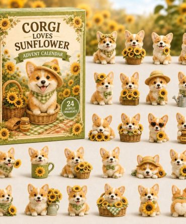 Corgi Loves Sunflower Advent Calendar 2026 — 24 Sunny Days Of Corgi & Sunflower Acrylic Charms, Bright Holiday Countdown For Dog Fans