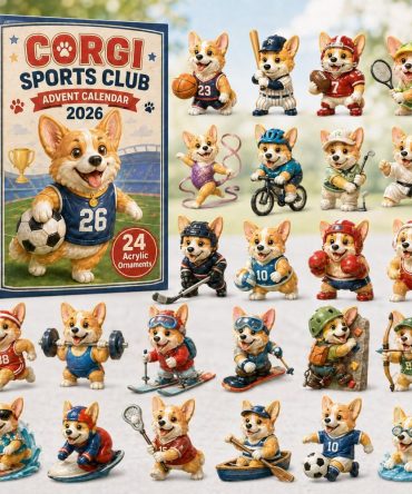 Corgi Sports 2026 Advent Calendar — 24-Day Athletic-Themed Acrylic Charms, Sports Lover Dog Countdown Gift, Collectible Keepsake