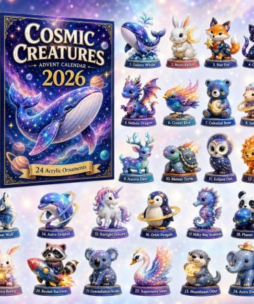 Cosmic Creatures Collection 2026 Advent — 24-Day Space & Mythical Acrylic Charm Countdown, Unique Holiday Gift