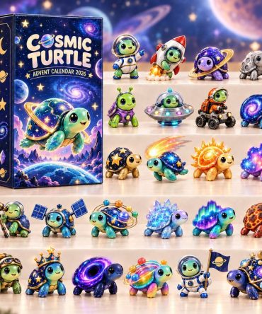 Cosmic Turtle Space Countdown Calendar - 24 Acrylic Turtle Charms For 2026 Holiday Advent, Cute Galaxy Gift