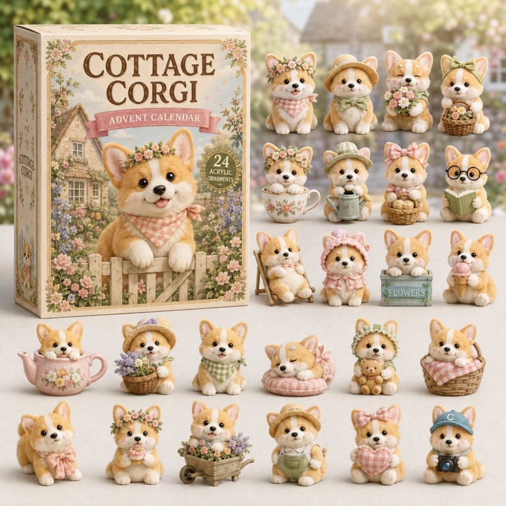 Cottage Corgi Advent Calendar 2026 — 24 Quaint Days With Cottage-Themed Corgi Acrylic Charms & Charming Seasonal Surprises