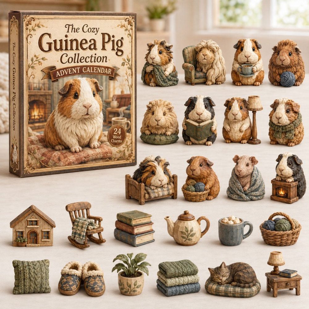 Cottage Guinea Wooden Charm Advent 2026 — 24-Day Handcrafted Cottage Animal Countdown, Eco-Friendly Keepsake