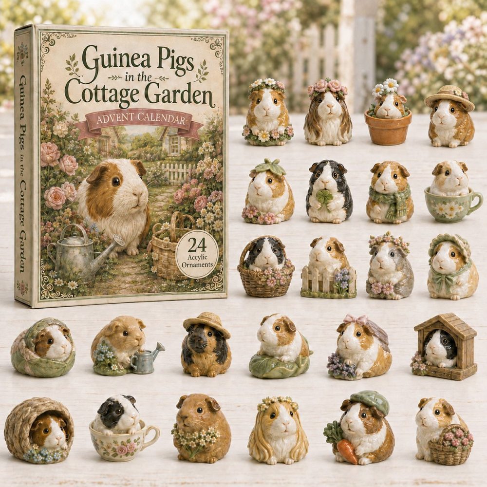 Cottage Guinea Pig 2026 Advent Calendar — 24-Day Acrylic Charm Countdown, Charming Gift For Animal Lovers