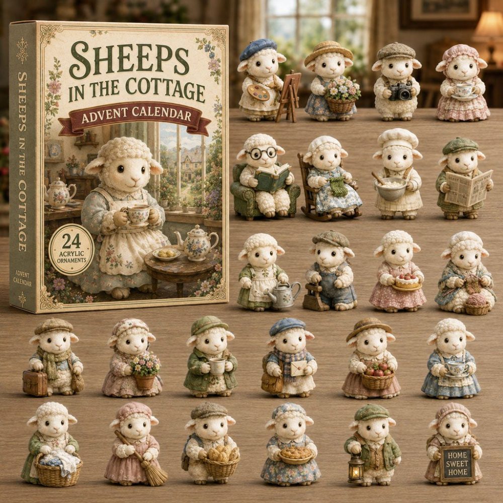Cottage Sheep Life 2026 Acrylic Advent Calendar — 24-Day Countdown With Pastoral Sheep Scenes & Charming Keepsake Charms