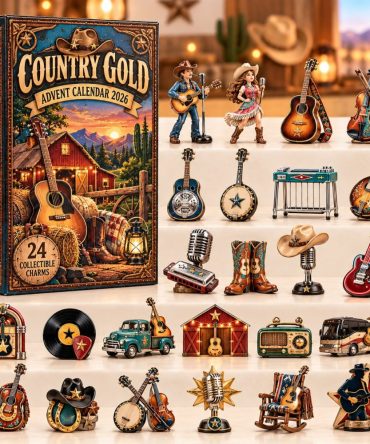 2026 Country Gold Holiday Advent Calendar - 24 Acrylic Western Charms, Luxury Country Gifts & Daily Countdown