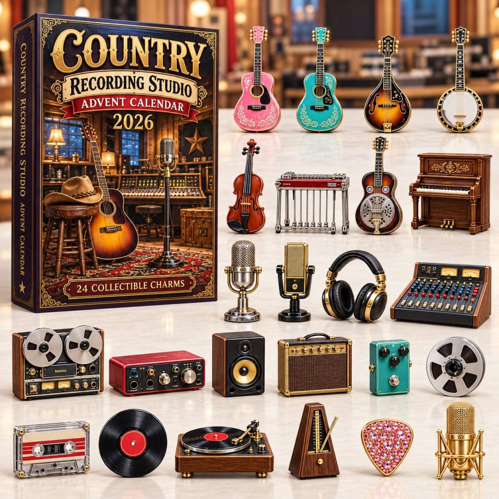 2026 Recording Studio Country 24-Day Advent Countdown With Detailed Acrylic Charms - Musician'S Limited Edition Holiday Gift Calendar