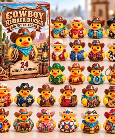 Cowboy Rubber Duck Countdown Calendar - 24 Acrylic Duck Charms For 2026 Holiday Advent, Fun Collectible Gift