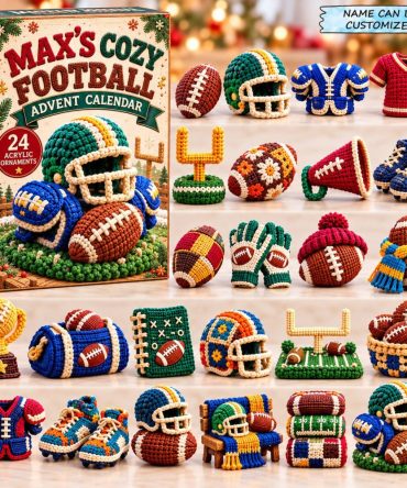 Cozy American Football 2026 Advent Calendar — 24 Sports Acrylic Charms, Tailgate Gift, Fan Decor & Seasonal Countdown