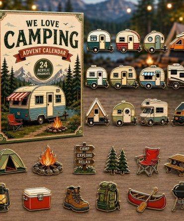 Glamping & Camping Advent Calendar — 24-Day Cozy Outdoor Countdown With Cabin, Campfire Acrylic Charms & Adventure Gifts