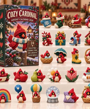 2026 Cozy Cardinal Countdown Calendar — 24 Acrylic Cardinal Charms, Classic Winter Bird Advent Gift For Nature Lovers
