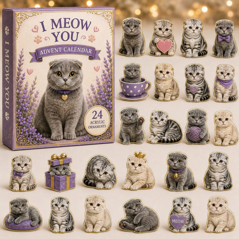 Cat Lovers Advent Calendar — 24-Day Cozy Countdown With Cute Cat Acrylic Charms, Meow-Themed Ornaments & Gift Packaging