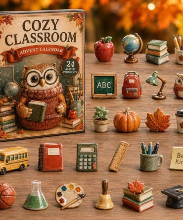 Classroom Cozy Countdown 2026 - 24-Day Acrylic Charm Advent Calendar For Teachers, Fun Holiday Classroom Activity And Gift