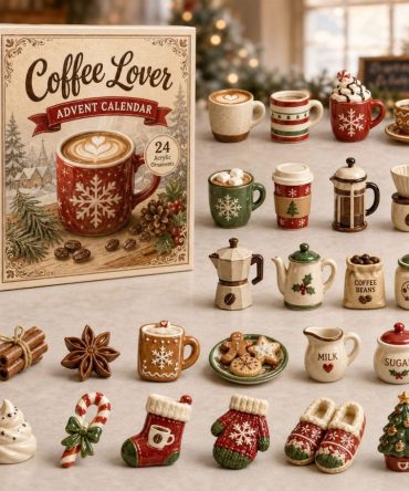Cozy Coffee Lover Advent Calendar 2026 — 24-Day Countdown With Acrylic Coffee Charms, Gift For Caffeine Fans