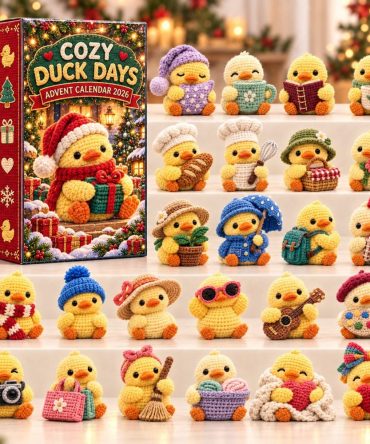 Cozy Duck Days 24-Day 2026 Holiday Countdown — Warm & Whimsical Acrylic Duck Charms With Display For Family-Friendly Seasonal Fun