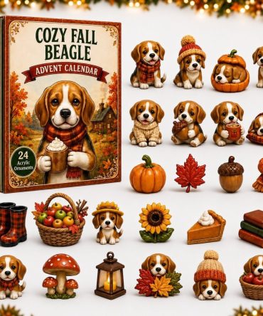 Beagle Advent Calendar — 24-Day Cozy Fall Countdown With Playful Beagle Acrylic Charms, Gift Box For Dog Lovers