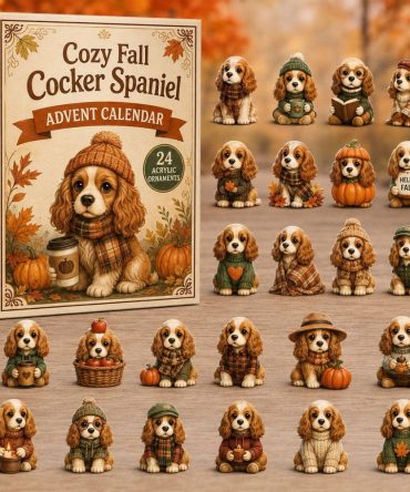 Cocker Spaniel Cozy Fall Advent Calendar 2026 — 24-Day Acrylic Charm Countdown, Pet-Lover Gift & Decor