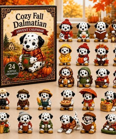Dalmatian Themed Advent Calendar — 24-Day Cozy Fall Countdown With Spot-Pattern Acrylic Dog Charms, Perfect Pet Gift