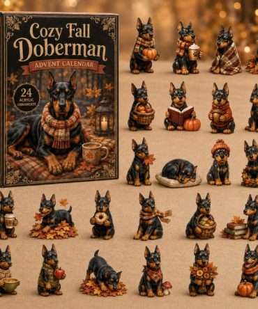 Cozy Fall Doberman 2026 Autumn Countdown — 24-Day Collectible Advent With Acrylic Doberman Charms, Perfect Dog Lover Gift