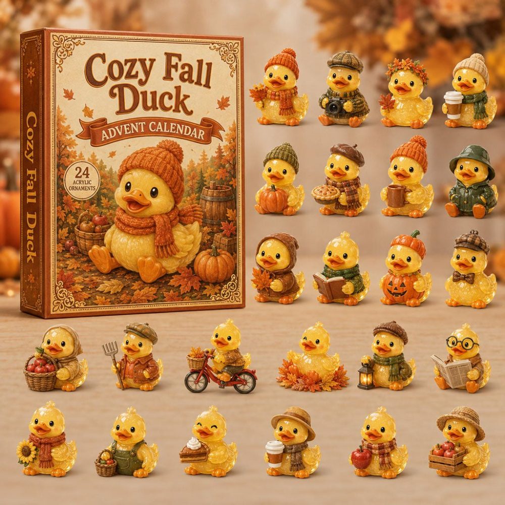 Cozy Fall Duck Advent - 24 Acrylic Charms Autumn Duck Décor Holiday Countdown Gift For Bird & Duck Lovers 2026