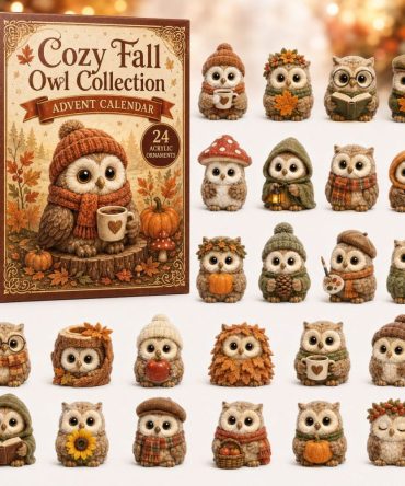 Cozy Owl Advent Calendar — 24-Day Fall Countdown With Hand-Painted Style Acrylic Owl Charms, Seasonal Home Decor Gift