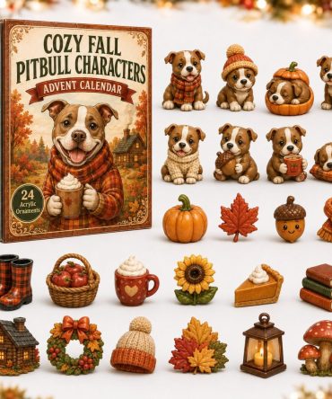 Pitbull Lover Advent Calendar — 24-Day Cozy Fall Countdown With Collectible Acrylic Pitbull Charms & Gift-Ready Box
