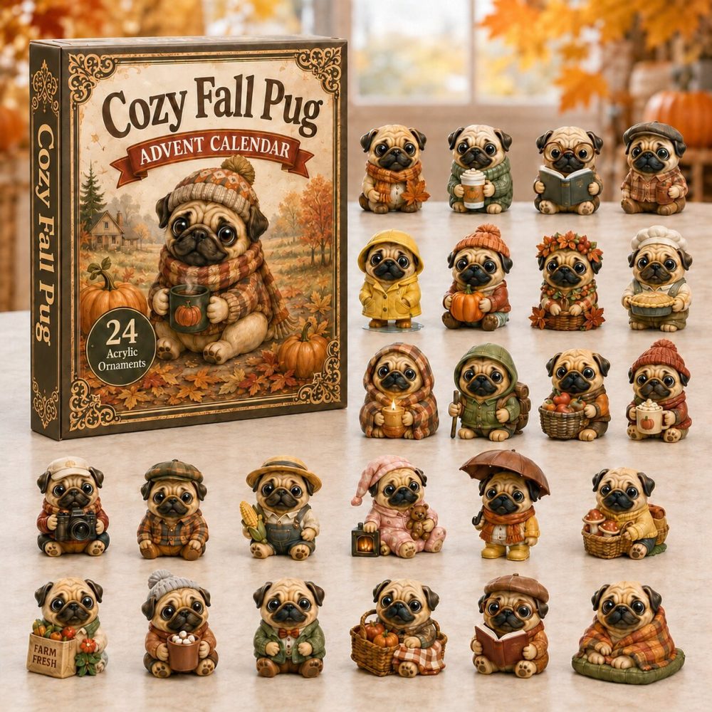 Advent Calendar For Pug Lovers — 24-Day Cozy Fall Countdown With Premium Acrylic Charms & Dog-Themed Keepsakes