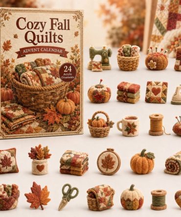 Cozy Fall Quilting Advent Calendar 2026 – 24-Day Acrylic Charm Countdown, Quilting-Themed Mini Charms For Sewists & Gift Exchanges