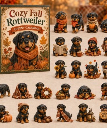 Cozy Rottweiler Fall Advent Set 2026 — 24-Day Acrylic Charm Countdown, Seasonal Dog Lover Gift