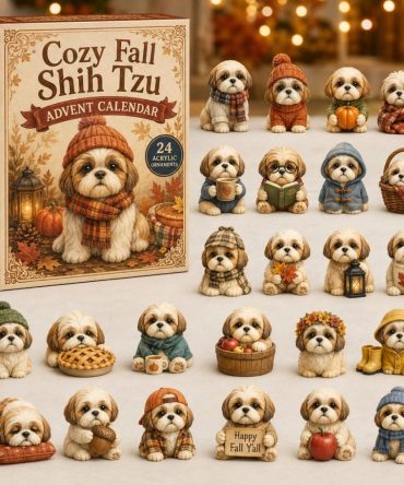 2026 Cozy Fall Shih Tzu Advent Calendar - 24-Day Acrylic Charm Countdown, Autumn Dog Holiday Gift & Seasonal Home Decor