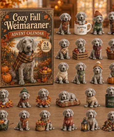Cozy Fall Weimaraner Autumn Countdown 2026 — 24-Day Advent With Acrylic Charms, Seasonal Dog Lover Gift & Decor