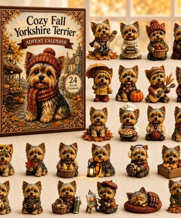 Cozy Fall Yorkie Advent Calendar 2026 – 24-Day Acrylic Charm Countdown, Autumn Yorkshire Terrier Gift & Collectible