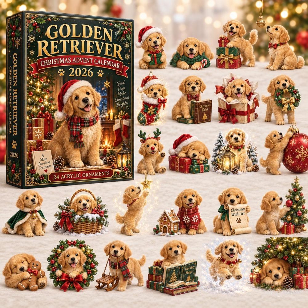 Cozy Golden Retriever Christmas Countdown 2026 — 24-Day Acrylic Charm Advent For Dog Lovers & Warm Holiday Traditions