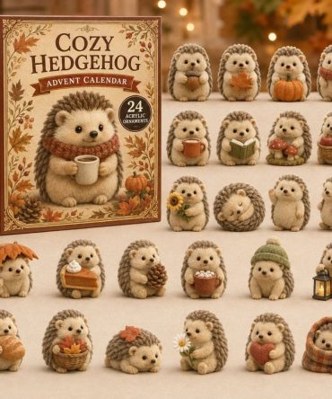 Cozy Hedgehog Holiday Countdown 2026 - 24-Day Advent Calendar With Adorable Acrylic Hedgehog Charms, Gift